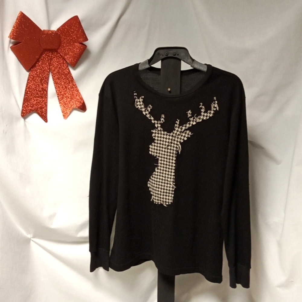 Lost Petal Linens Reindeer Sweater